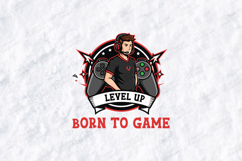 Level Up Born To Game SVG - Esports Pro Gamer Mascot Design Product Image 1