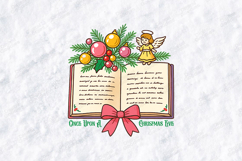 Once Upon A Christmas Eve SVG | Holiday Book Angel Art Product Image 1