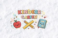 Kinderr Garten SVG - Kawaii School Supplies Teacher Cut File Product Image 3