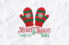 Merry &amp; Bright Vibes Mittens SVG | Cozy Winter Art Product Image 1