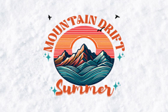 Mountain Drift Summer SVG - Retro Peak &amp; Sunset Ocean Art Product Image 2