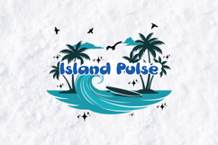 Island Pulse Tropical Surf Summer Beach Wave Logo PNG Product Image 3