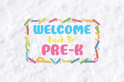 Welcome Back To Pre-K SVG - Colorful School Supplies Border Product Image 2