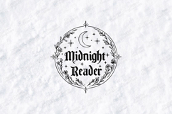 Midnight Reader SVG - Gothic Moon Celestial Bookish Cut File Product Image 1
