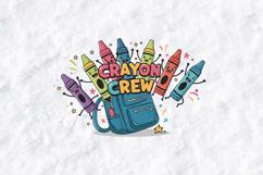 Crayon Crew SVG - Cute Back to School Backpack Cut File Product Image 1