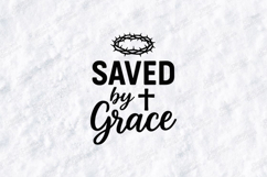 Saved By Grace SVG - Christian Crown of Thorns Cross File Product Image 1