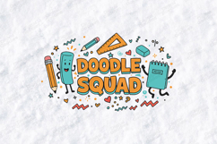 Doodle Squad SVG - Kawaii School Supplies Stationery Cut Fil Product Image 2
