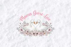 Mama Goose Love SVG - White Goose Floral Heart Clipart Product Image 2