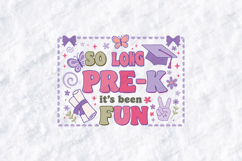 So Long Pre-K It's Been Fun SVG - Retro Preschool Graduation Product Image 2