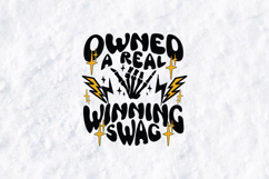 Owned A Real Winning Swag SVG - Retro Skeleton Sports Design Product Image 1
