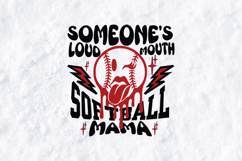 Someone's Loud Mouth Softball Mama SVG Retro Sports Design Product Image 1