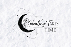 Healing Takes Time SVG - Celestial Moon Floral PNG Design Product Image 3