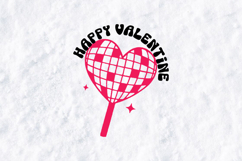 Retro Disco Heart Happy Valentine Sublimation PNG Art Product Image 3