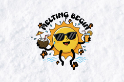 Melting Begin Funny Summer Heat Sun Character PNG Product Image 2