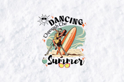 Dancing Through The Summer Skeleton Surf Retro T-Shirt SVG Product Image 2