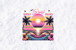 Sunset Swirl Dreams Retro Vaporwave SVG Beach T-Shirt Product Image 1
