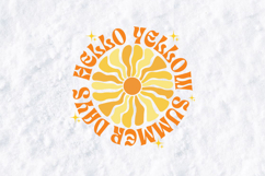 Hello Yellow Summer Days Retro Sun Sublimation PNG Design Product Image 1