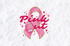 Football Pink Out SVG - Glitter Awareness Ribbon Graphic Product Image 3