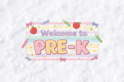 Welcome to Pre-K SVG - Retro Pastel Rainbow School Aesthetic Product Image 2