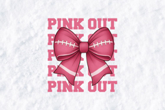 Pink Out Football Bow SVG Coquette Gameday PNG Design Product Image 1