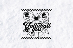 Retro Volleyball Girl SVG - Coquette Bow &amp; Football Design Product Image 2