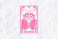 Soulmates Tarot Card PNG Pink Skeleton Soul Mates Valentine Product Image 1