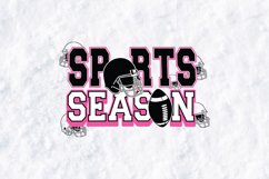 Sports Season SVG - Football Helmet &amp; Pink Varsity Design Product Image 2