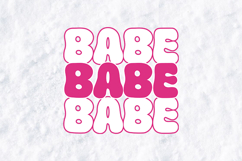 Retro Babe Valentine SVG - Bubbly Pink Typography PNG Product Image 1