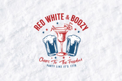 Red White &amp; Boozy SVG - Patriotic 4th of July Drink Cut File Product Image 1