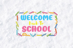 Welcome Back To School SVG - Colorful Stationery Border Product Image 2