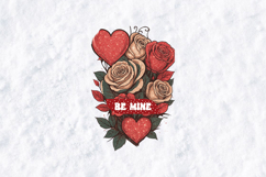 Glitter Valentine Roses &amp; Hearts Sublimation PNG Design Product Image 2