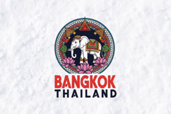 Bangkok Thailand SVG - Royal Elephant &amp; Temple Mandala Art Product Image 1