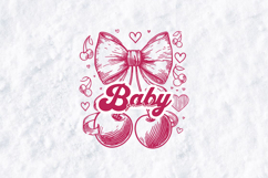 Retro Valentine &amp; Coquette Baby Girl SVG Bundle - Pink Bows Product Image 3