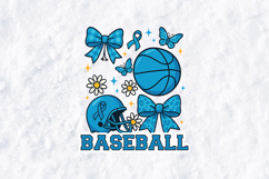 Baseball SVG - Blue Ribbon &amp; Butterfly Doodle Spirit Graphic Product Image 2