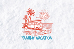 Retro Family Vacation SVG | Vintage Surf Van Beach Design Product Image 1