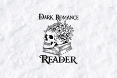 Dark Romance Reader SVG - Gothic Skull Book Floral Cut File Product Image 1
