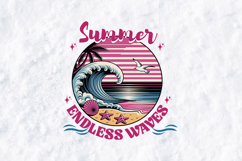 Retro Summer Endless Waves Beach SVG T-Shirt Design Product Image 1