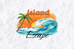 Island Escape SVG - Watercolor Tropical Sunset Wave PNG Product Image 2