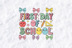 First Day Of School SVG - Kawaii Bows Apple School Cut File Product Image 2