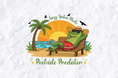 Lazy Gator SVG - Poolside Predator Summer Beach Art Product Image 2