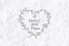 Protect Your Peace SVG - Heart Floral Wreath PNG Design Product Image 3