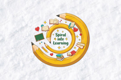 Spiral Into Learning SVG - Cute Pencil Teacher Cut File Product Image 2