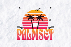 Retro Palmset Beach Sunset SVG PNG Sublimation Design Product Image 2