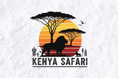 Kenya Safari SVG Retro Lion Sunset African Wildlife PNG Product Image 3