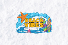 Beach Vibes Surfing Summer Ocean Wave Sublimation PNG Product Image 2