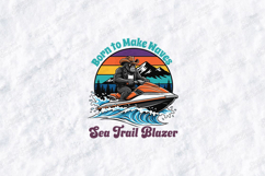 Born to Make Waves Jet Ski Gorilla SVG Summer Sea PNG Product Image 1