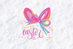 Happy Easter Bunny Ears SVG - Vibrant Bow Sparkle Design Product Image 1