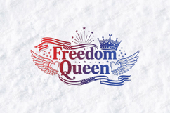 Freedom Queen SVG - 4th of July Patriotic Crown Wings File Product Image 2
