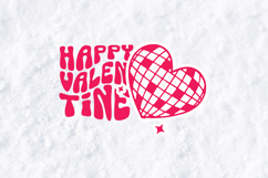 Happy Valentine Disco Heart PNG - Retro Groovy Sublimation Product Image 2