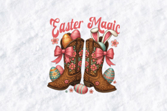 Retro Western Easter Magic Cowgirl Boots PNG Sublimation Product Image 3